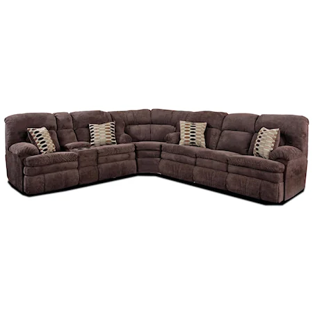 Reclining Corner Sectional Sofa with Left Side Cup-Holder Console for Family Rooms